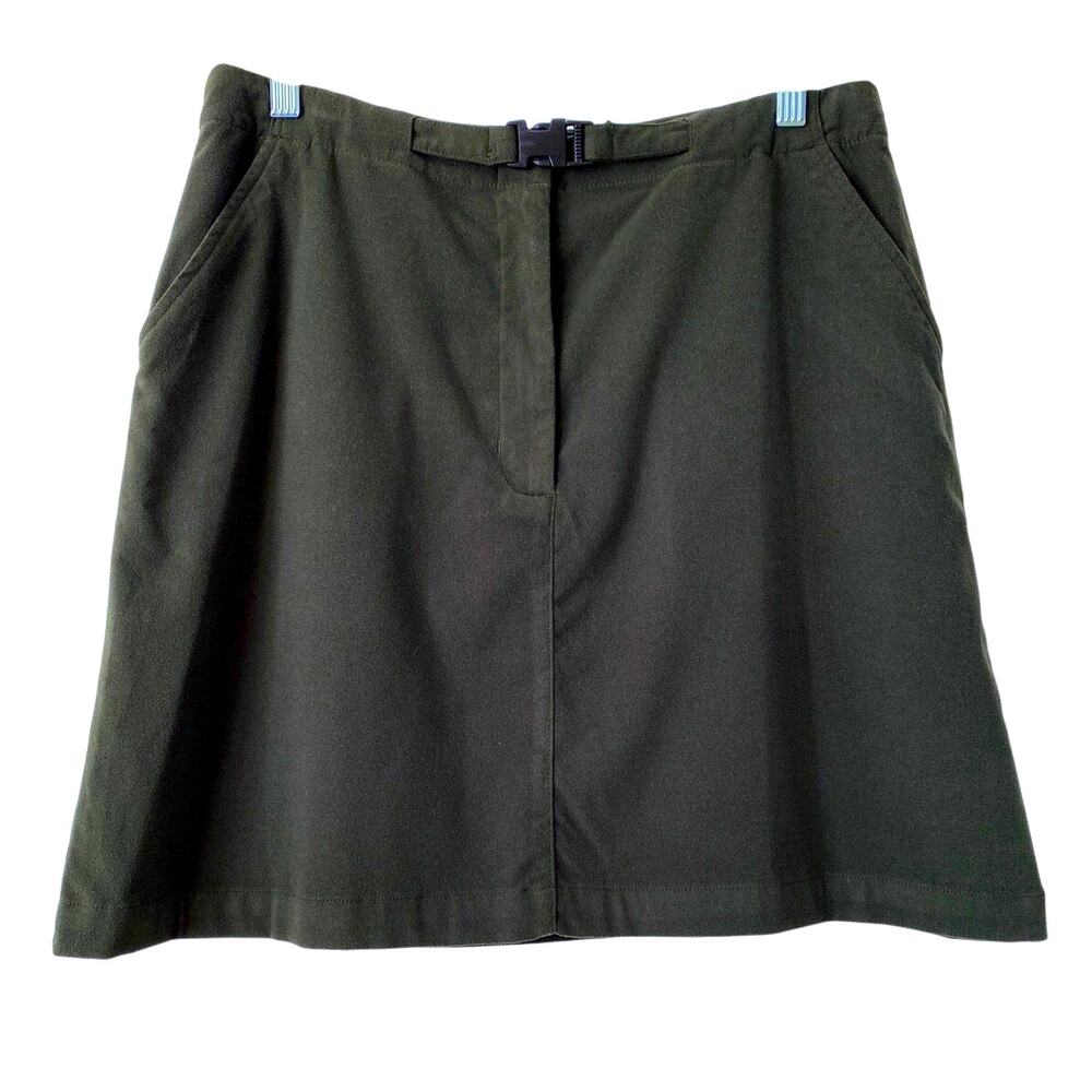 Woolrich‎ Microfiber Mini Skirt Size 12 Olive Army Green Y2K Clueless Gorpcorp